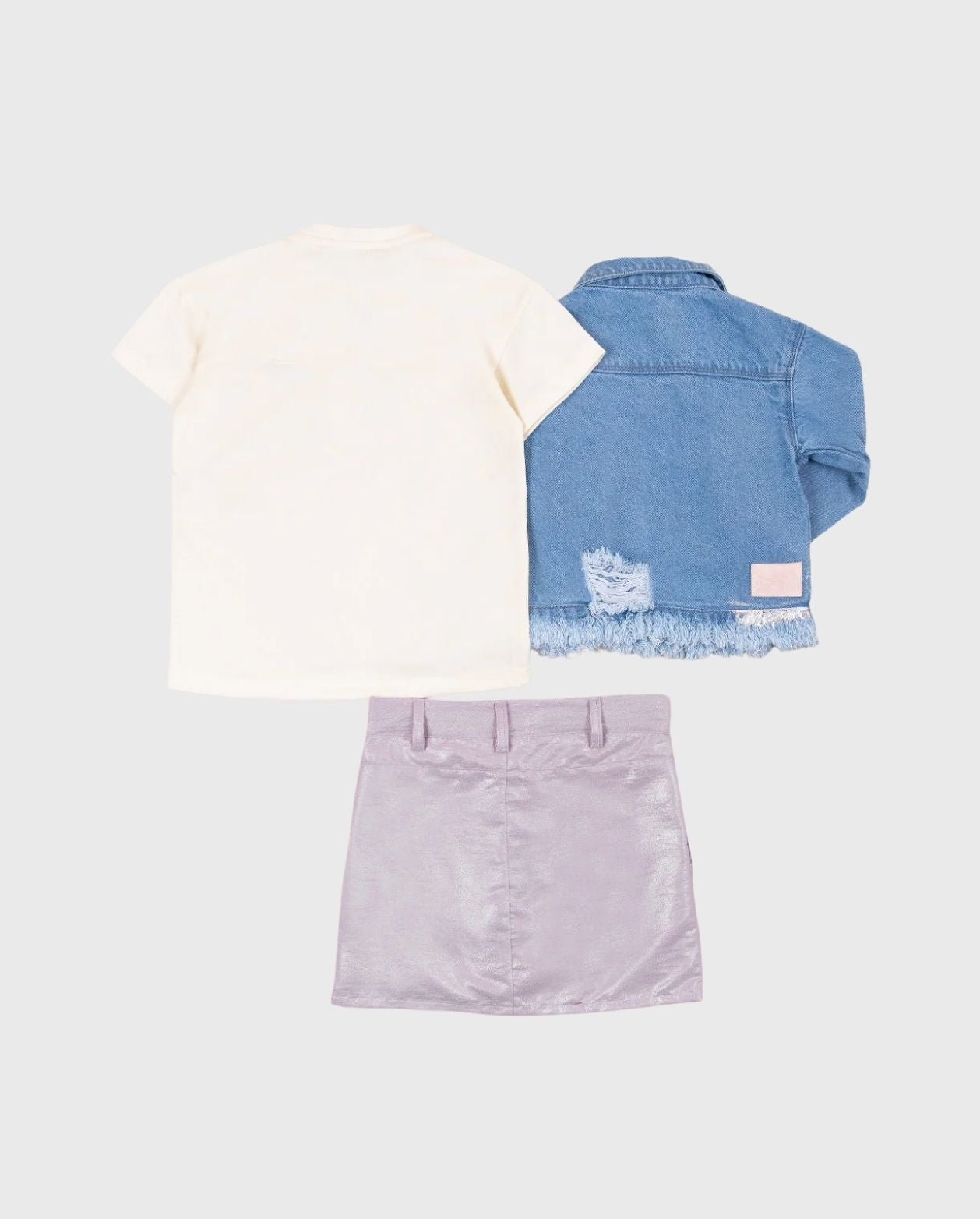 Conjunto 3 Piezas Falda Brillos Cerezas Detalles