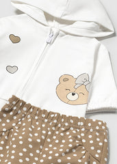 Conjunto 3 Piezas Oso y Conejo Cafe Mayoral detalle