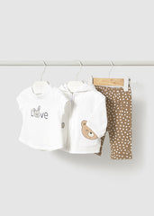 Conjunto 3 Piezas Oso y Conejo Cafe Mayoral