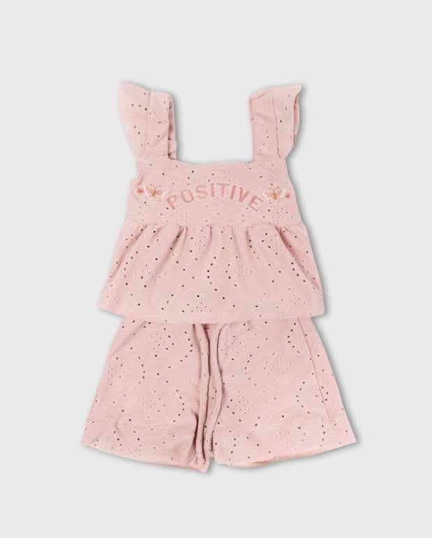 Conjunto Bebé Niña Short Ojalillo Rosa
