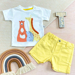 Conjunto Bermuda Animales amarillo