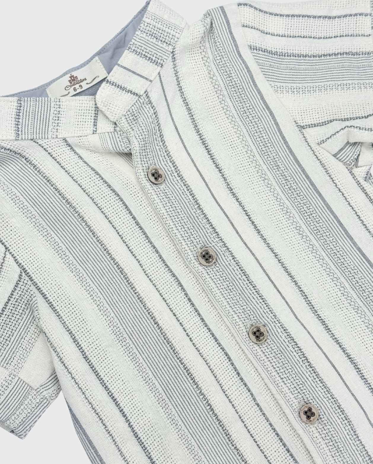 Conjunto Bermuda Bolsillos Rayas Bebe Diseño