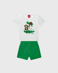 Conjunto Bermuda Detalle Mono Verde Kyly