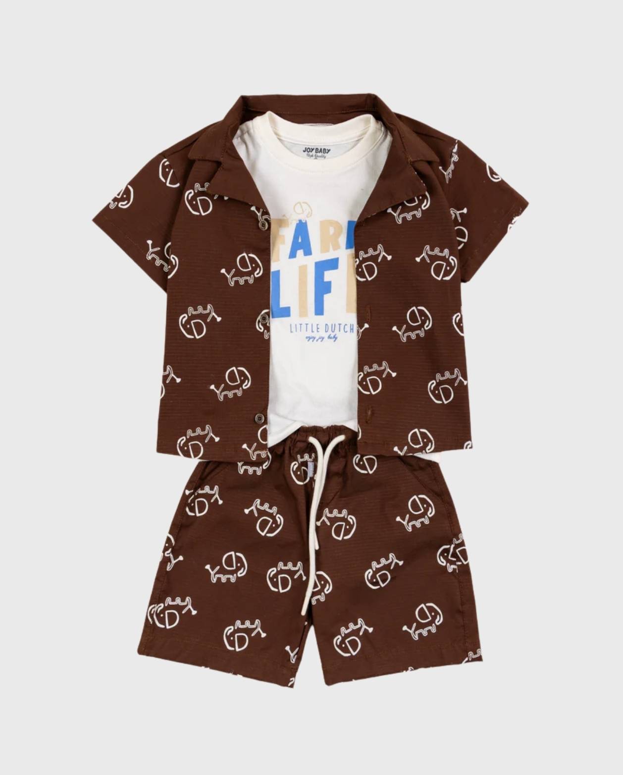 Conjunto Bermuda Estampado Elefante Niños