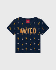 Conjunto Bermuda Jirafa Wild Navy Kyly camiseta 