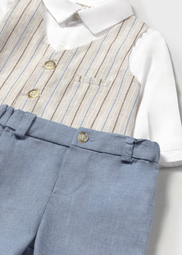Conjunto Bermuda y Camisa Con Chaleco Mayoral  detalle