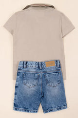 Conjunto Bermuda y Polo Street gris diseño