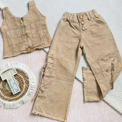 Conjunto Blusa Cremallera Camel