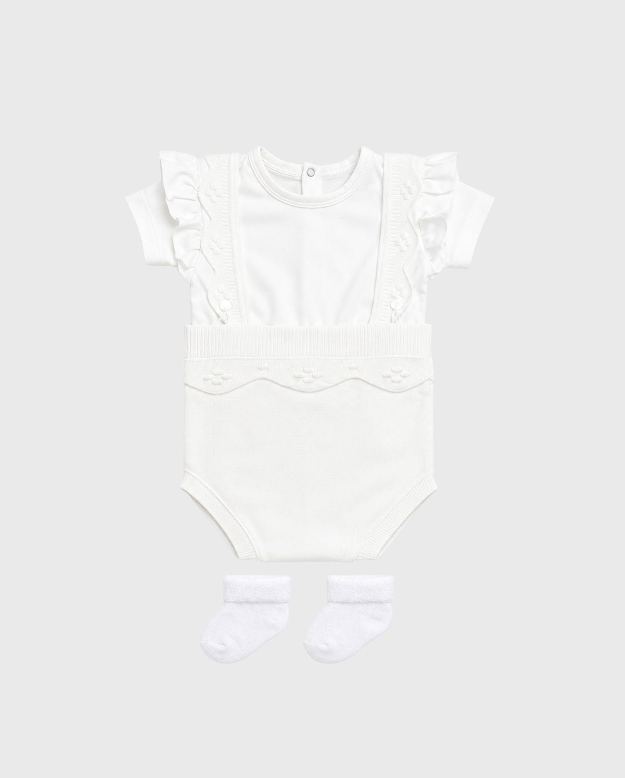 Conjunto Body Tirantes en Tricot blanco diseño