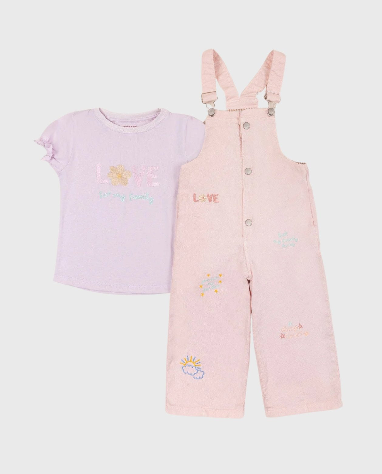 Conjunto Braga Bordado Love Lila