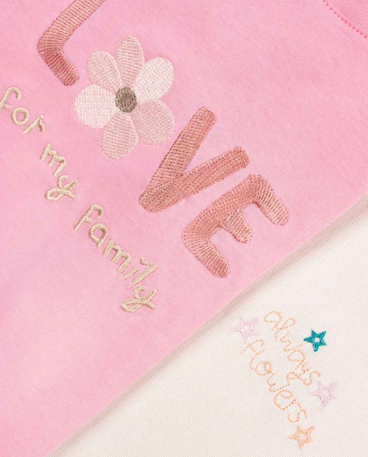 Conjunto Braga Bordado Love Travesuras