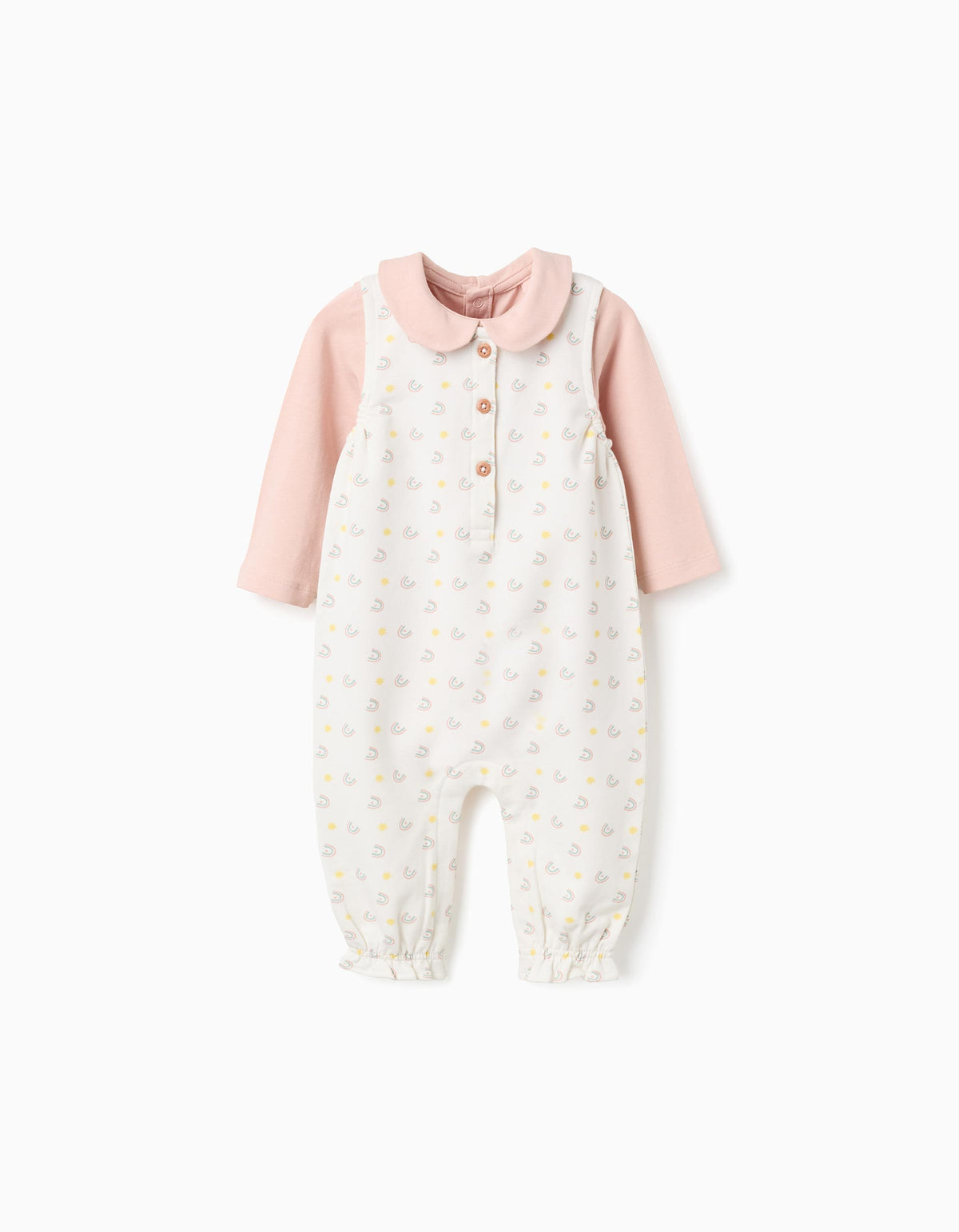 Conjunto Braga Cuello Estampado Arcoíris Rosa