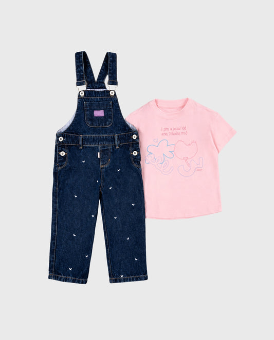 Conjunto Braga Detalle Corazones rosa