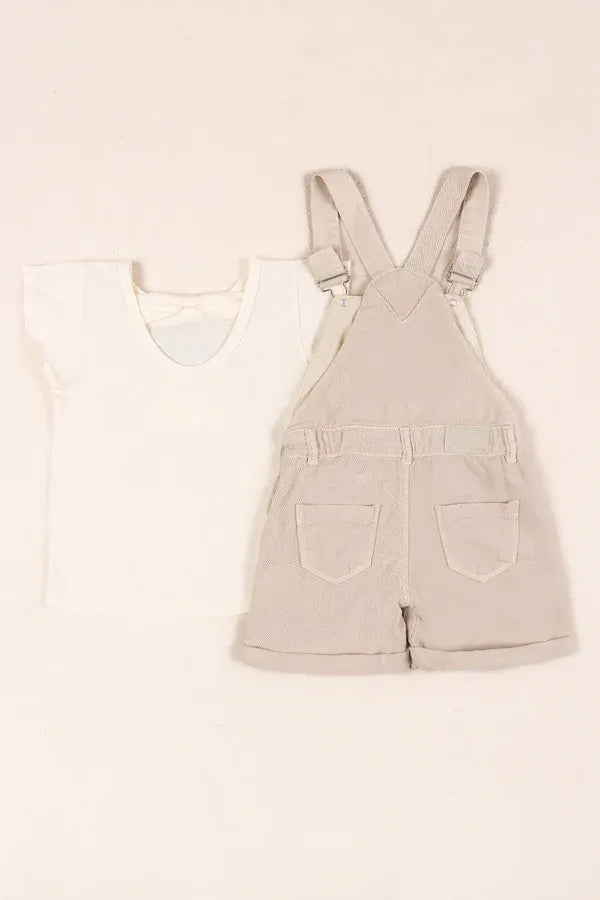 Conjunto Braga y Blusa Detalle Helados diseño beige