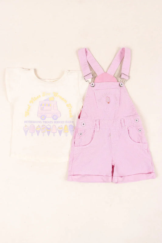 Conjunto Braga y Blusa Detalle Helados rosa