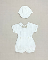 Conjunto Bebé Ceremonia Cuello Bordado Beige