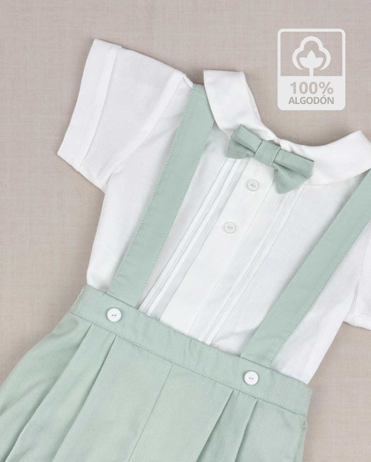 Conjunto Bebé Ceremonia Tirantes Menta Bautizo