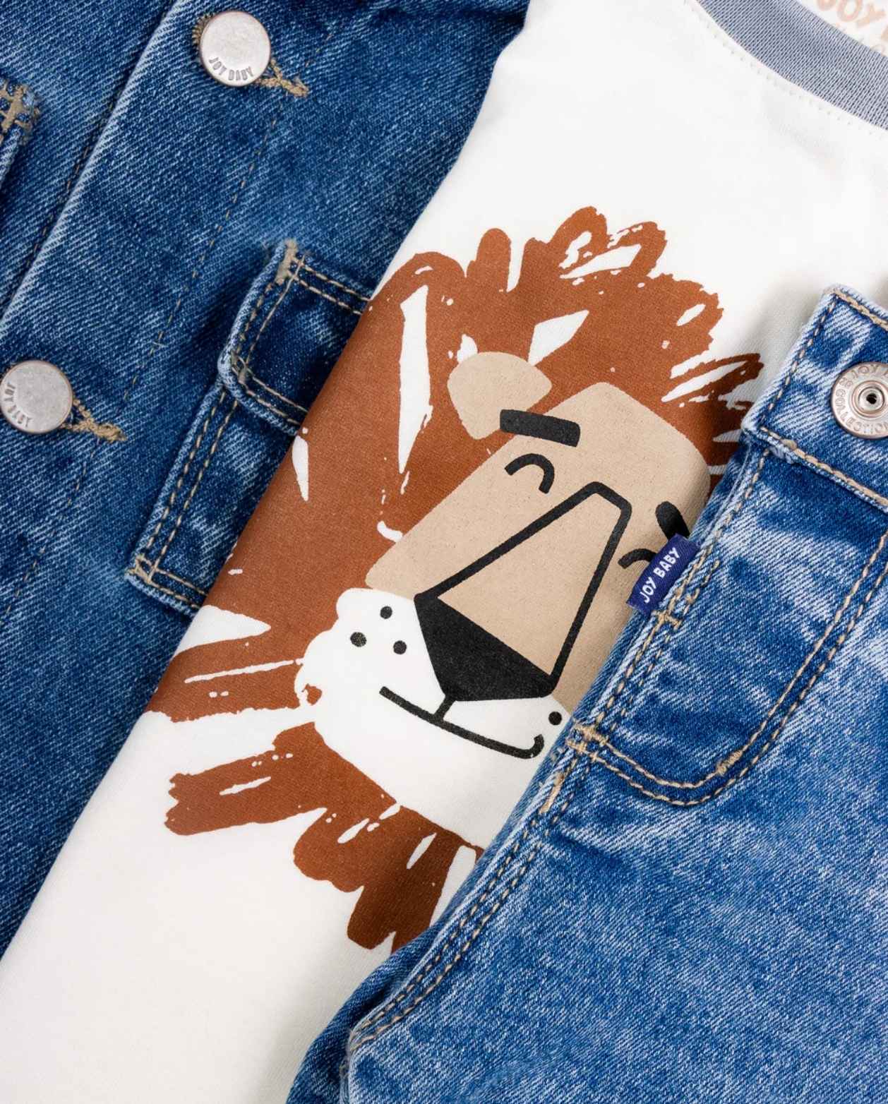 Conjunto Denim Chaleco Leon Diseño