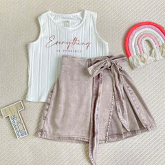 Conjunto Falda Prenses beige