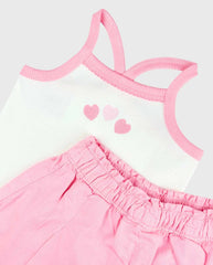 Conjunto Falda Short Prenses Corazones Niñas
