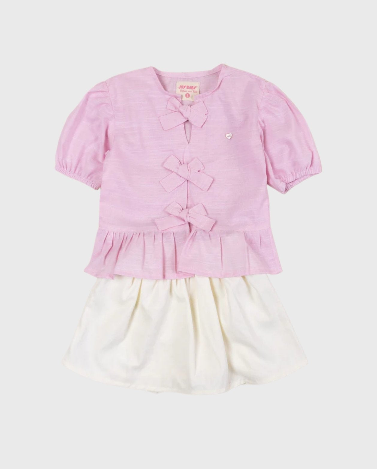 Conjunto Falda y Blusa Lazo Rosa
