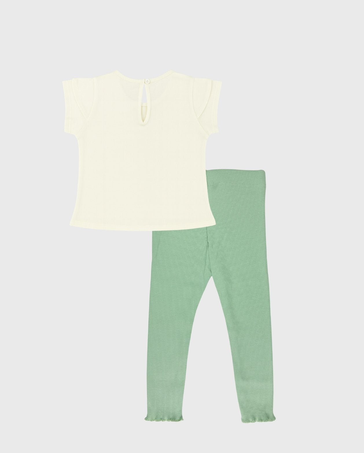 Conjunto Leggings Canalado Flores Niñas