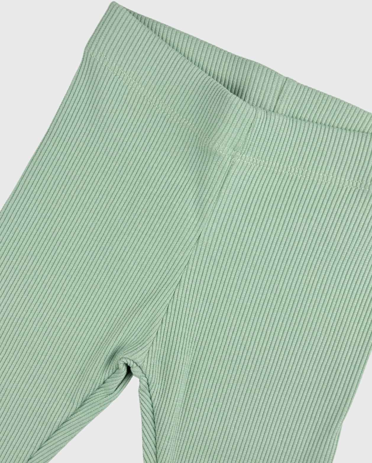 Conjunto Leggings Canalado Flores Verde