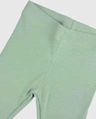 Conjunto Leggings Canalado Flores Verde