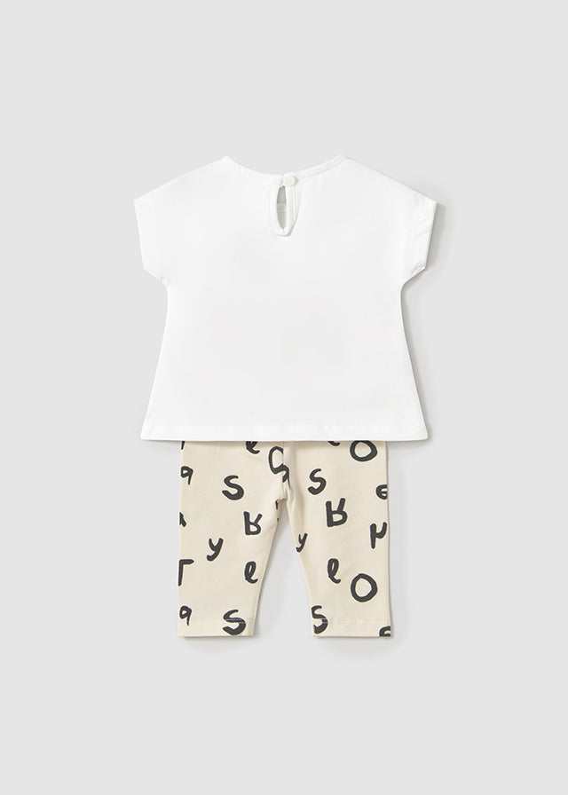 Conjunto Leggings Letras Beige Mayoral diseño
