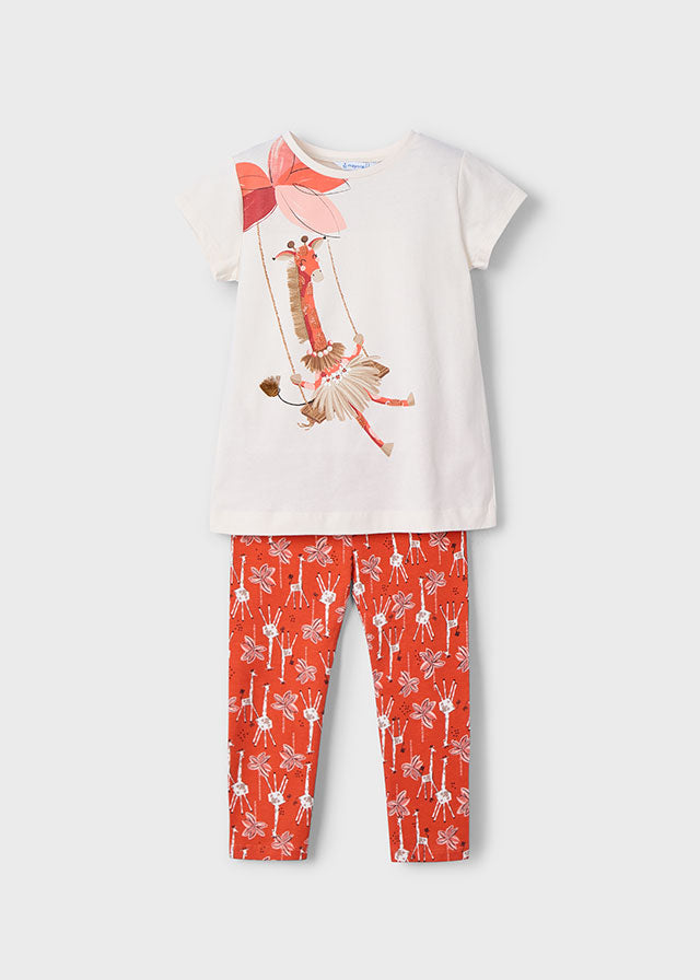 Conjunto Leggings Naranja Mayoral