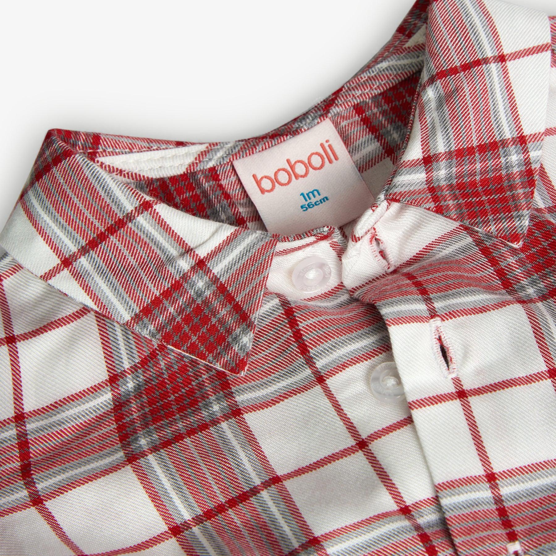 Conjunto Overol Cuadros Rojo Boboli cuello