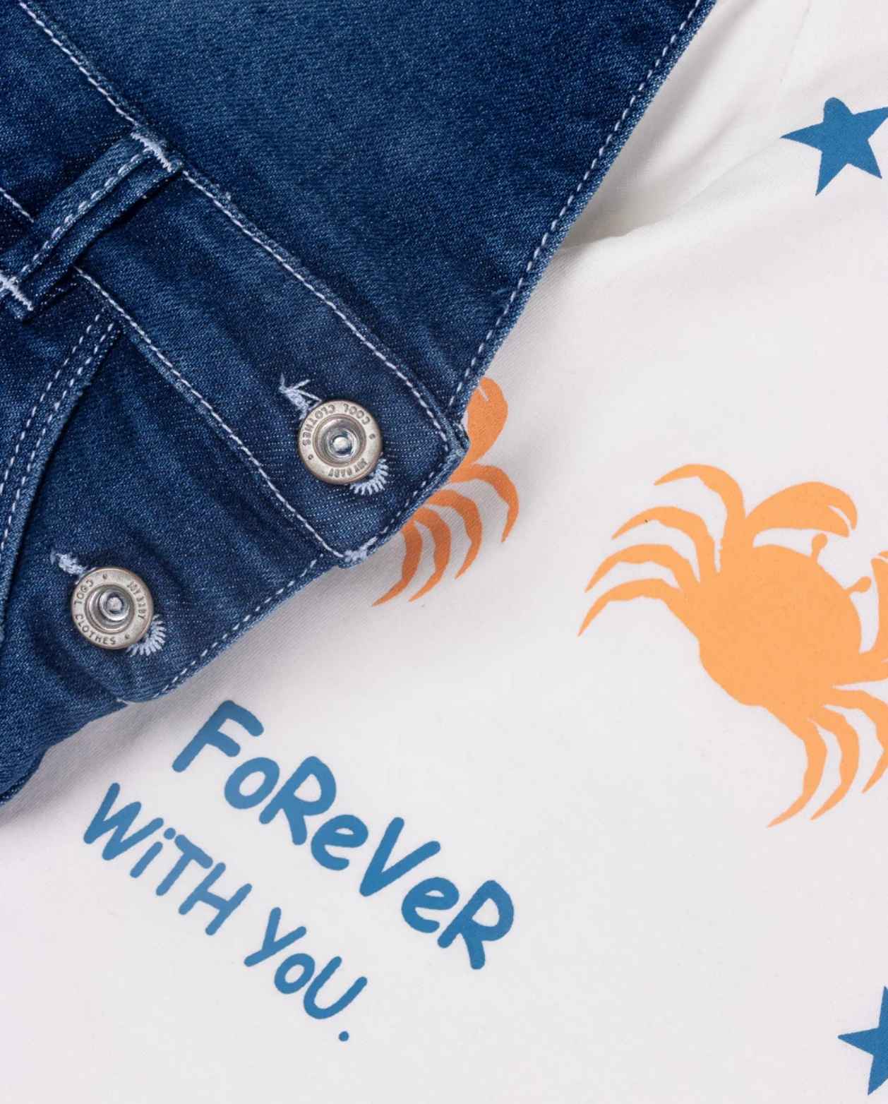 Conjunto Overol Denim Cangrejo Niños Moda