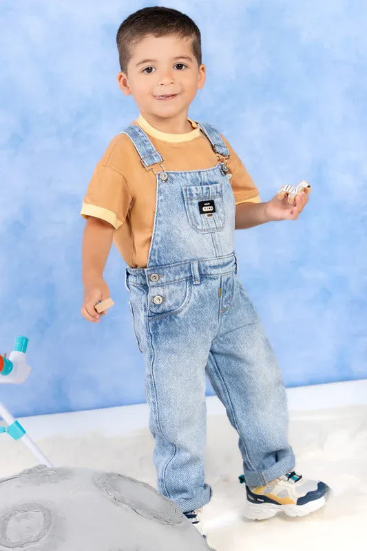Conjunto Overol Denim Y Camiseta  bebe