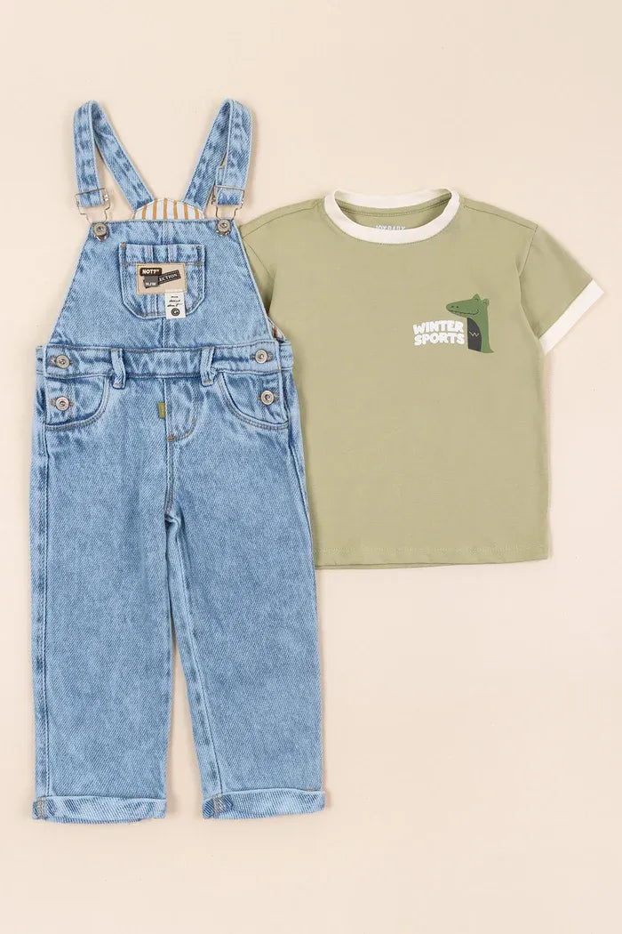 Conjunto Overol Denim Y Camiseta  diseño