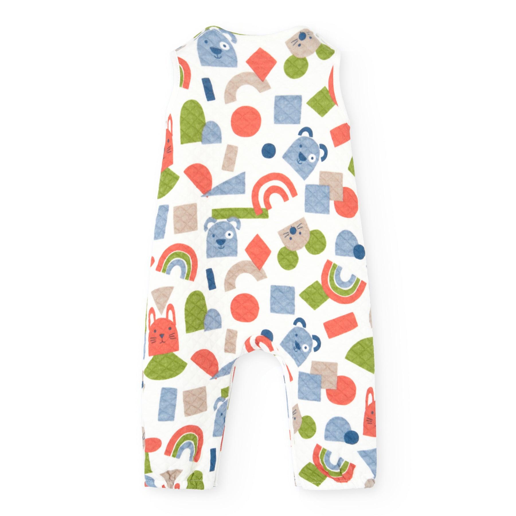 Conjunto Overol Figuras Naranja Boboli estampado