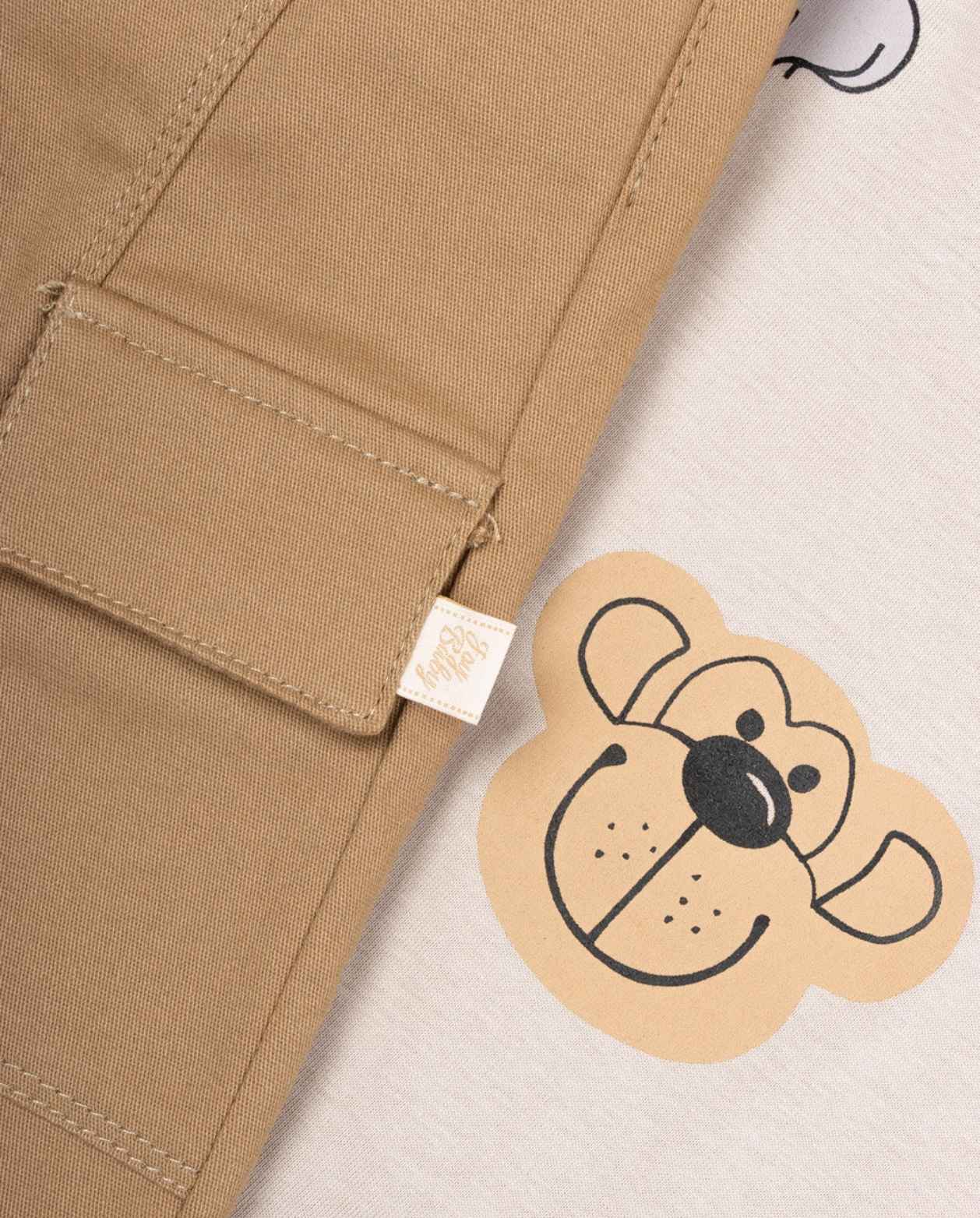 Conjunto Pantalón Estampado Animales Cafe 