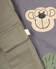 Conjunto Pantalón Estampado Animales  Verde