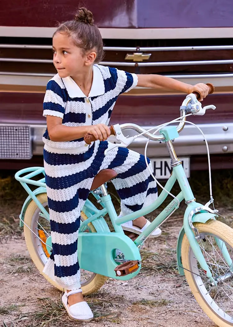 Conjunto Pantalón Rayas Tricot Azul Mayoral modelo