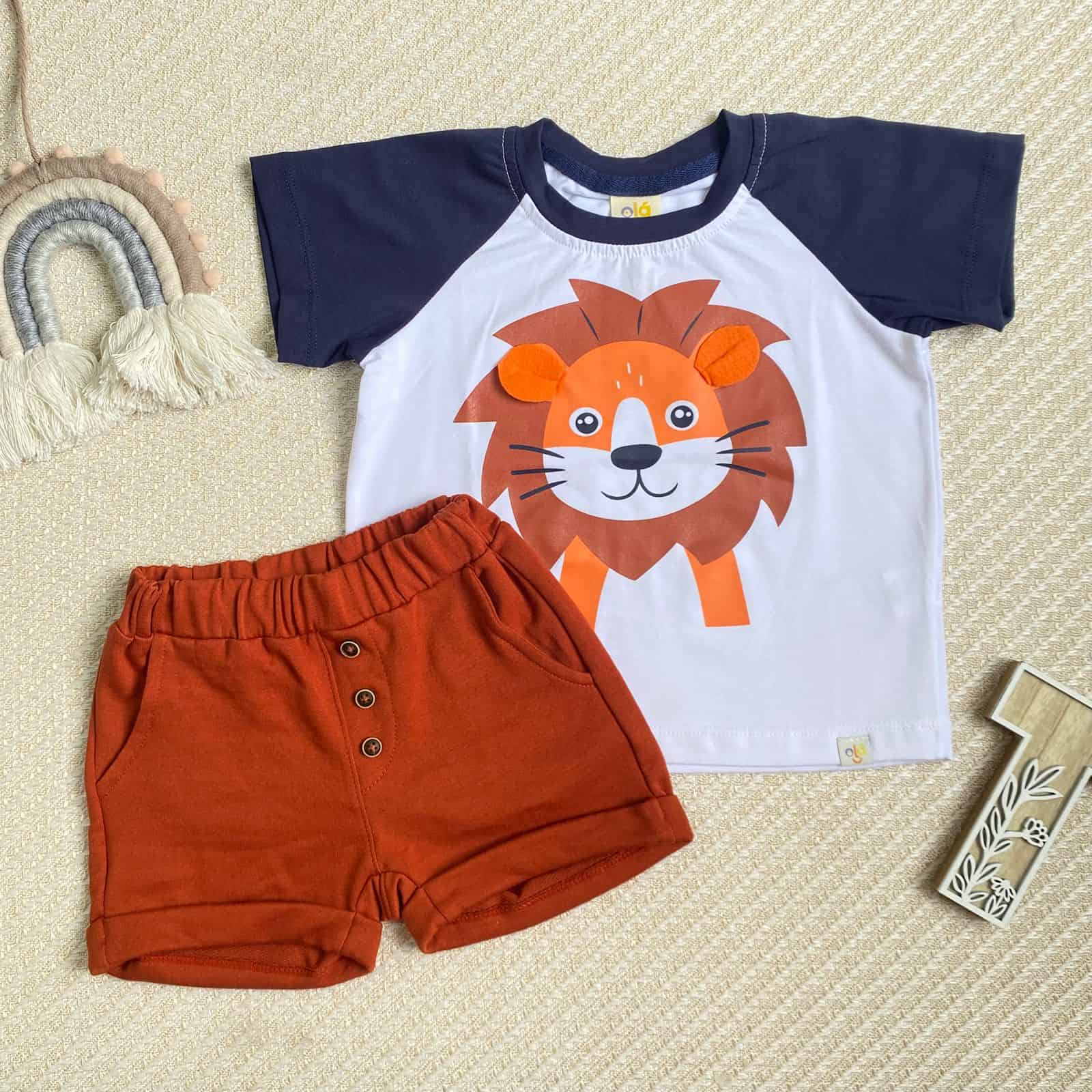 Conjunto Para Bebé Niño Bermuda León