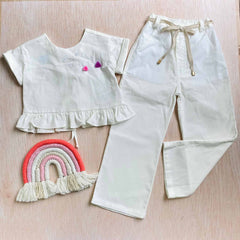 Conjunto Para Niña Pantalon Blanco