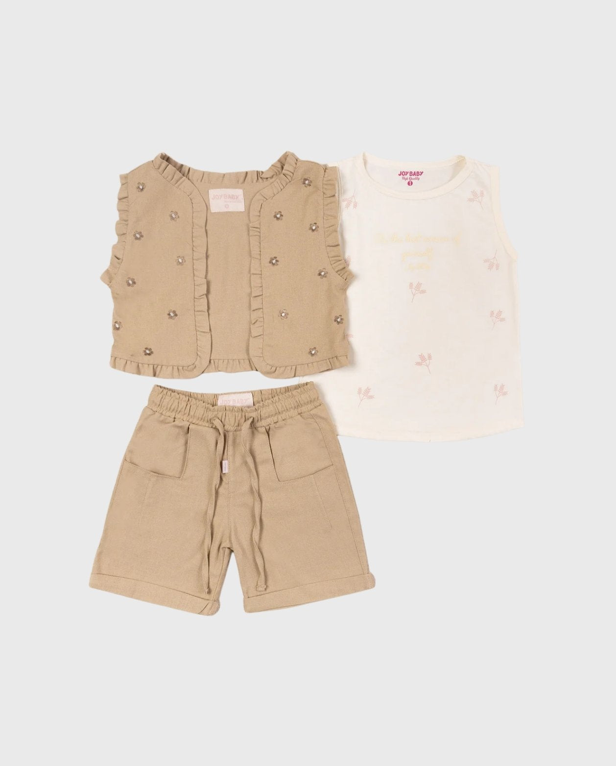 Conjunto Short Chaleco Margaritas Cafe