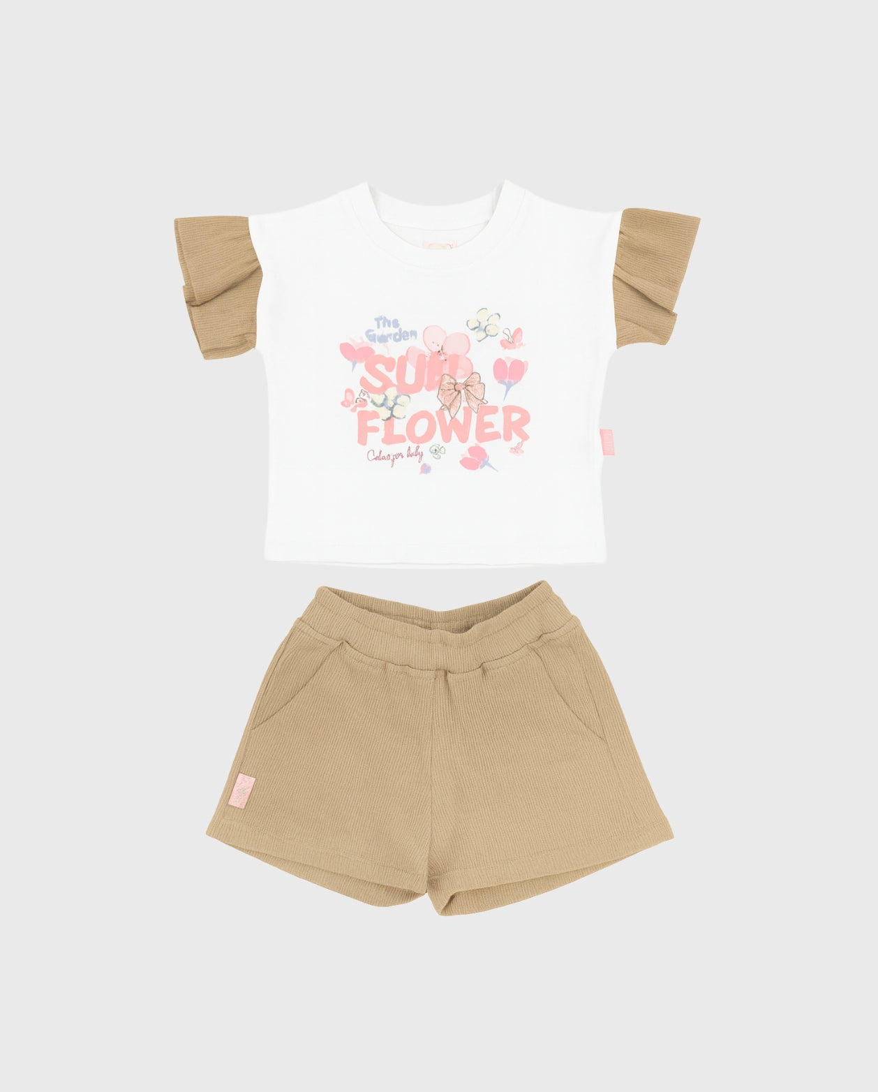 Conjunto Short Estampado Flowers Surtido BEIGE