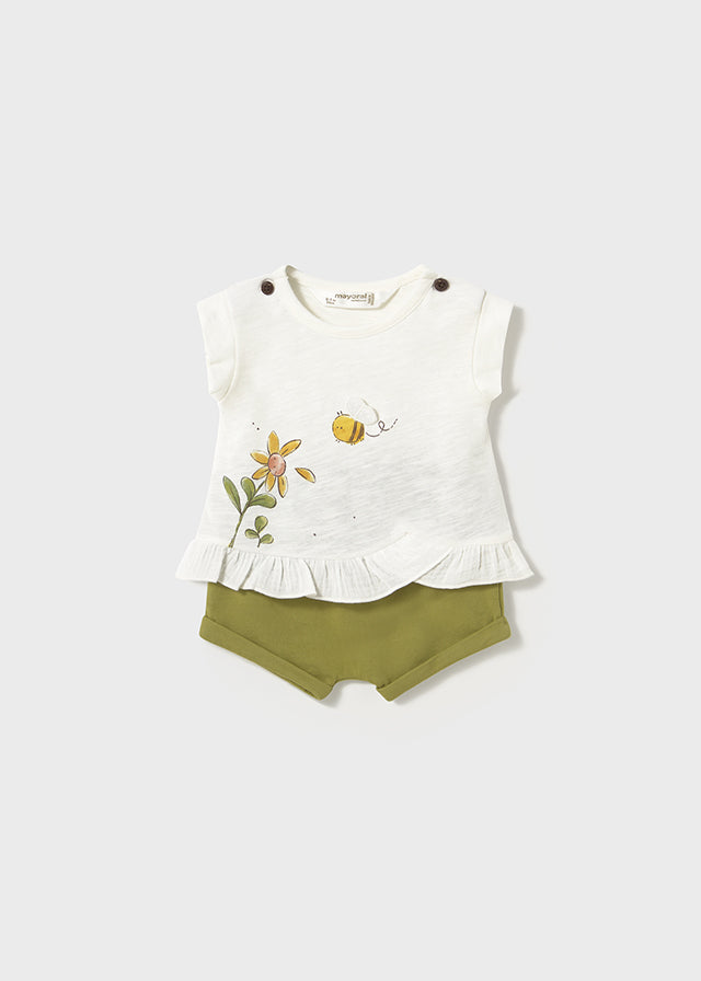 Conjunto Shorts Abeja Mayoral beige