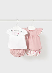 Conjunto Shorts Moño Estampado Rosa Mayoral
