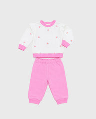 Conjunto Sudadera Bordado FlorConjunto Sudadera Bordado Flor Rosa 