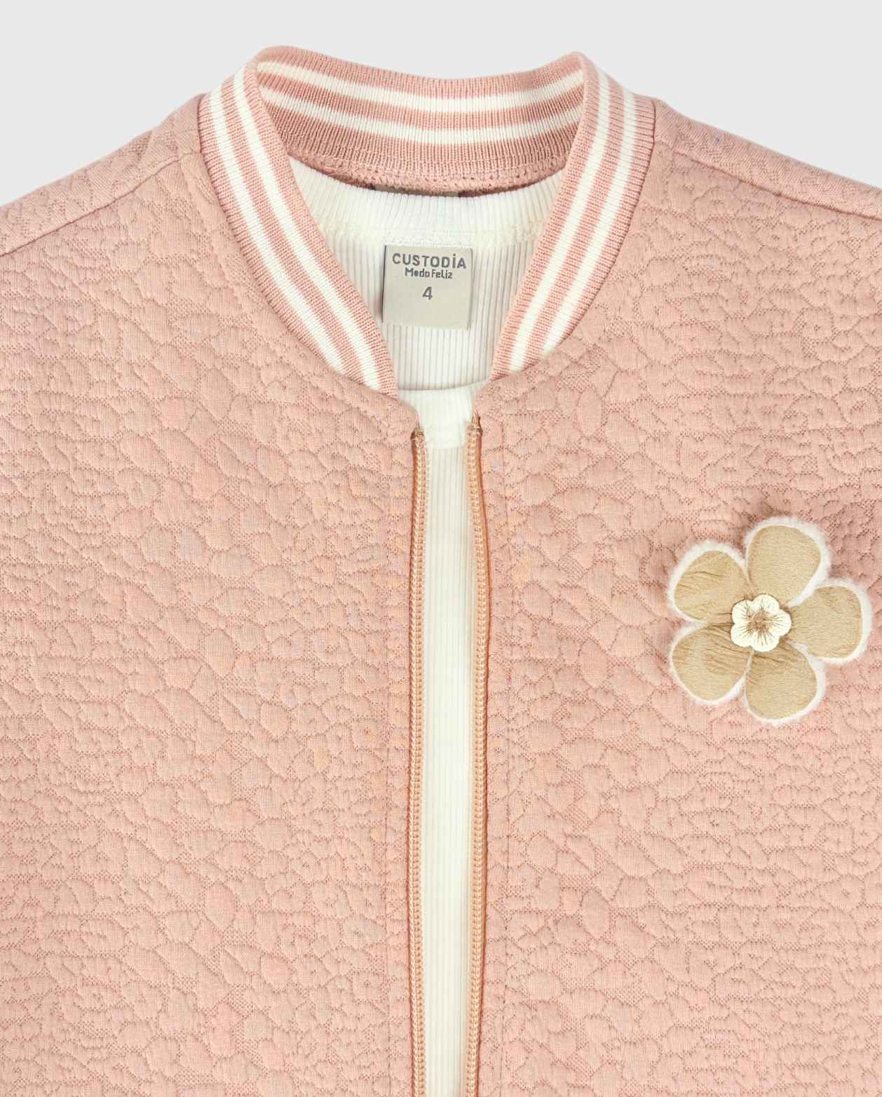 Conjunto 3 Piezas Sudadera Detalle Flor Detalle