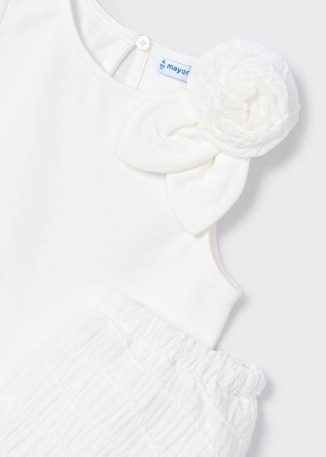 Conjunto Top y Falda Globo Blanco Mayoral detalle