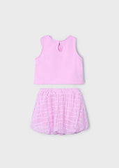 Conjunto Top y Falda Globo Malva Mayoral diseño