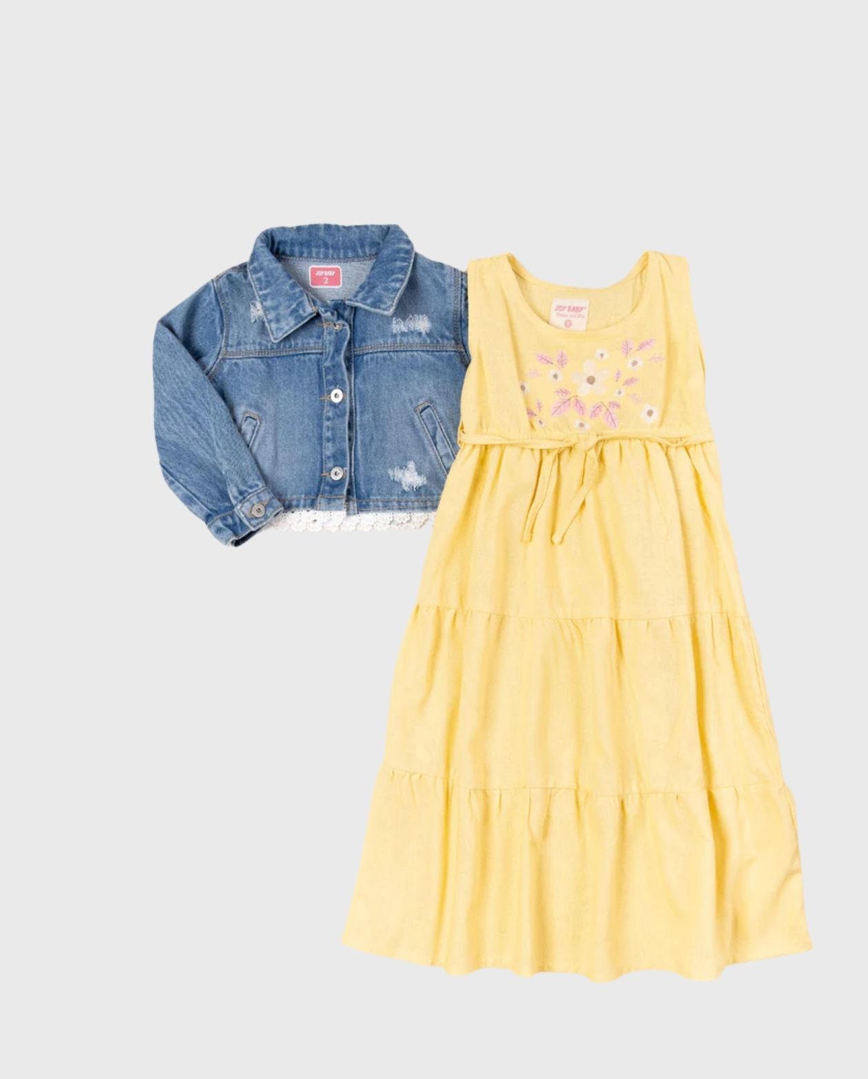 Conjunto Vestido Lino y Chaqueta Amarillo