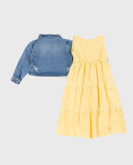 Conjunto Vestido Lino y Chaqueta Detalles